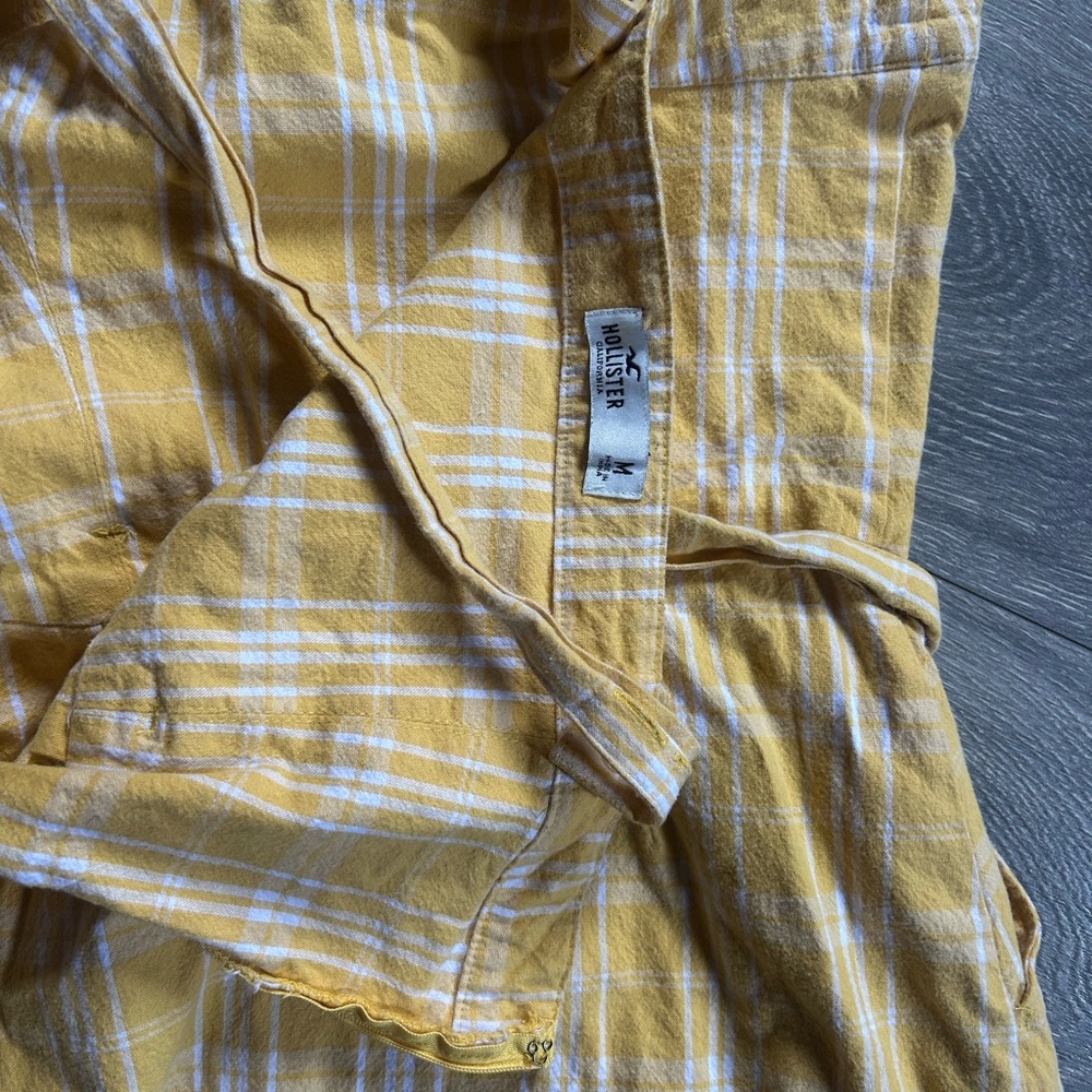 Hollister Yellow Plaid Shirt
